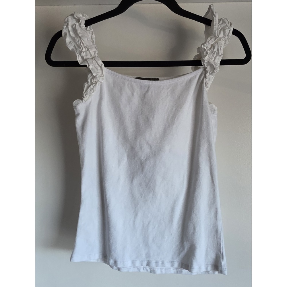 French Connection Tank Top Women S White Sleeveless Square Neck Cami Blouse
